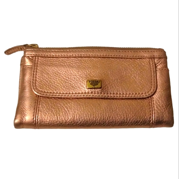 Fossil Handbags - Fossil Emma Leather Clutch Wallet